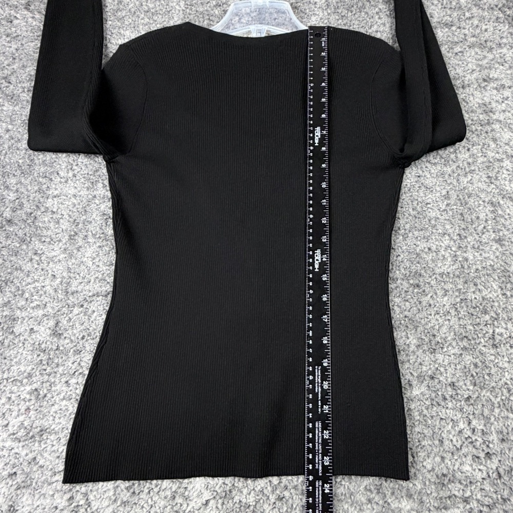 NEW August Silk Women's M Black Ribbed Cardigan Leopard Print Lace Up 2-in-1 Top - Picture 13 of 15